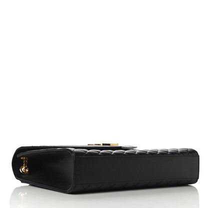 Saint Laurent Grain De Poudre Textured Mixed Matelasse Large Triquilt Monogram Satchel Black 4 of 10
