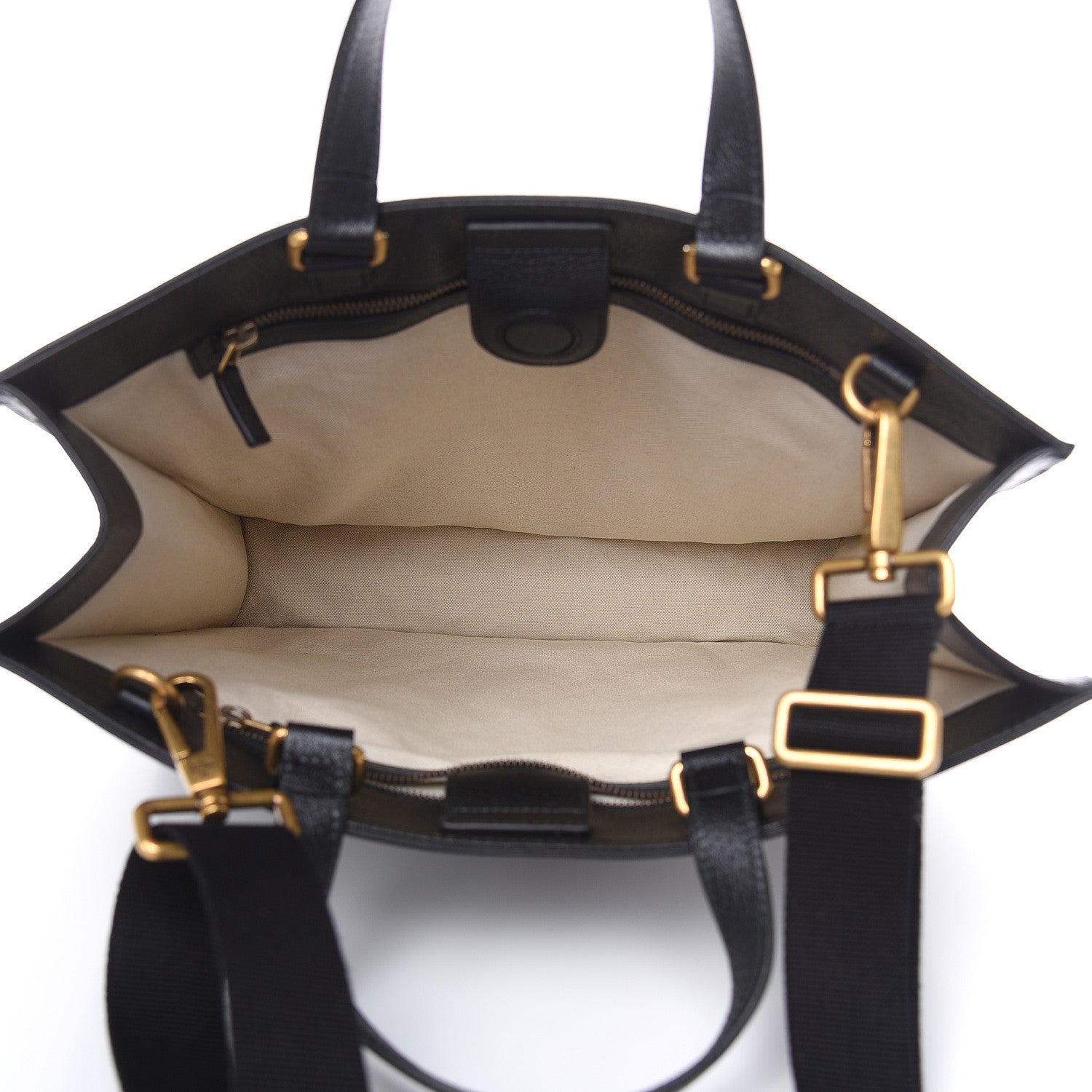 Gucci Grained Calfskin Bee Star Vertical Tote Black 5 of 11