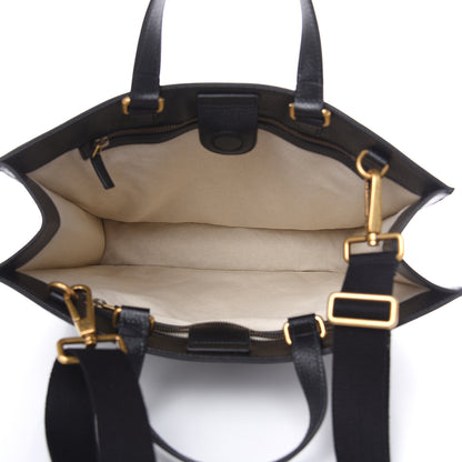 Gucci Grained Calfskin Bee Star Vertical Tote Black 5 of 11