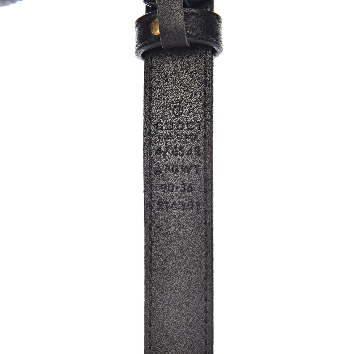 Gucci Calfskin Pearl Double G 20mm Belt 90 36 Black Cream 4 of 7