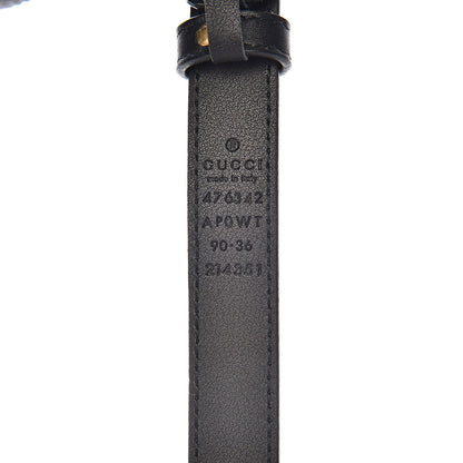 Gucci Calfskin Pearl Double G 20mm Belt 90 36 Black Cream 4 of 7