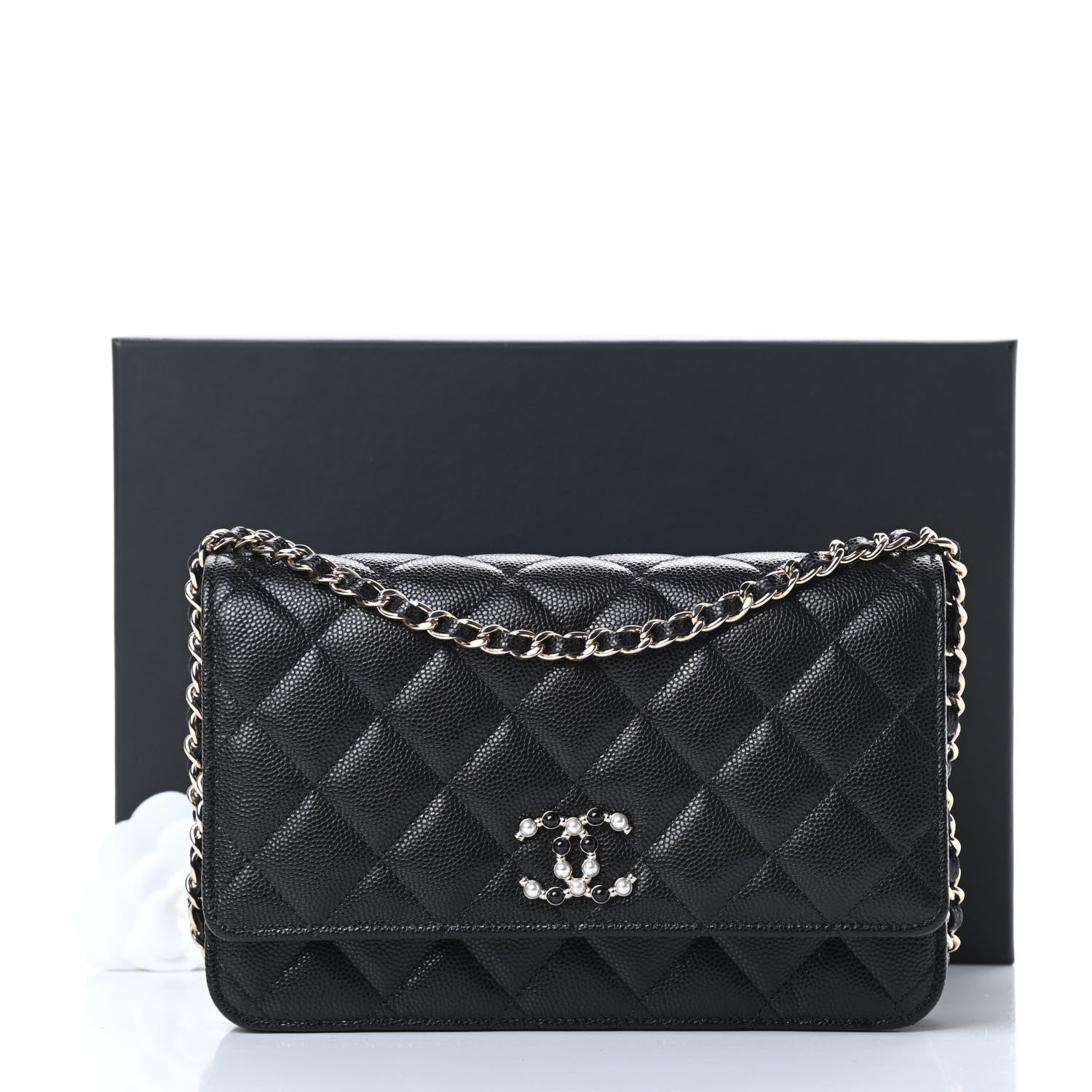 Chanel Caviar Quilted Coco Candy Wallet On Chain WOC Black 13 of 13