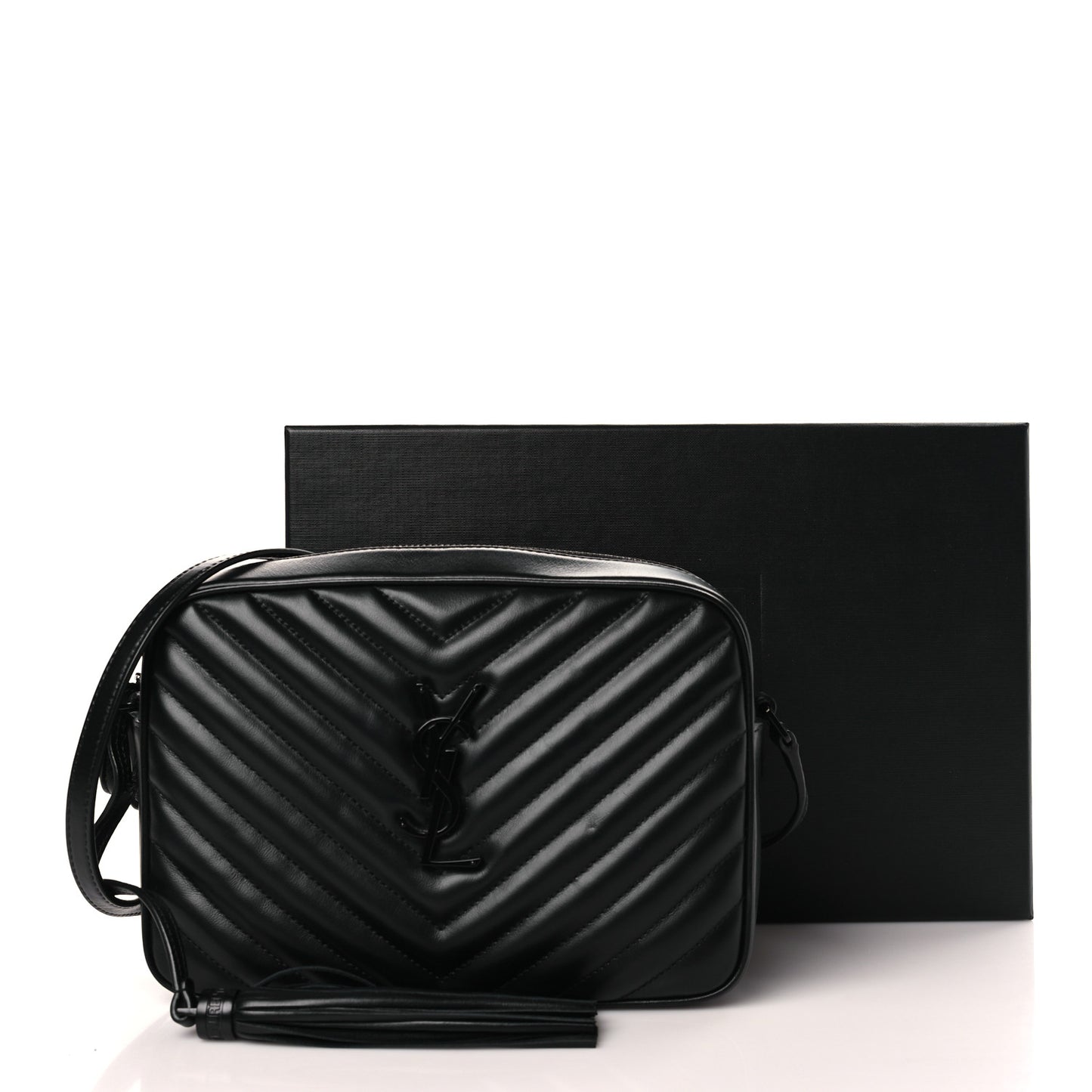 Calfskin Matelasse Monogram Monochrome Lou Camera Bag Black