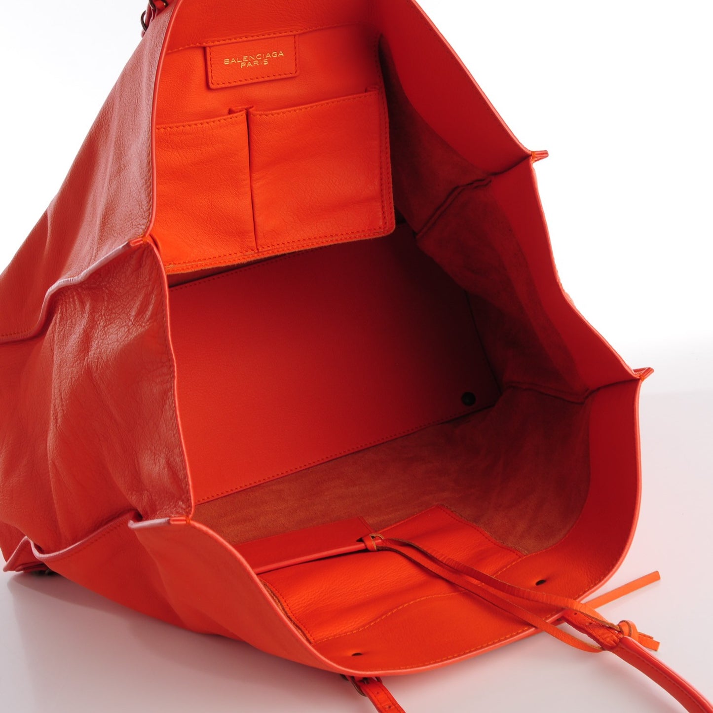 Veau Papier A4 Tote Tangerine