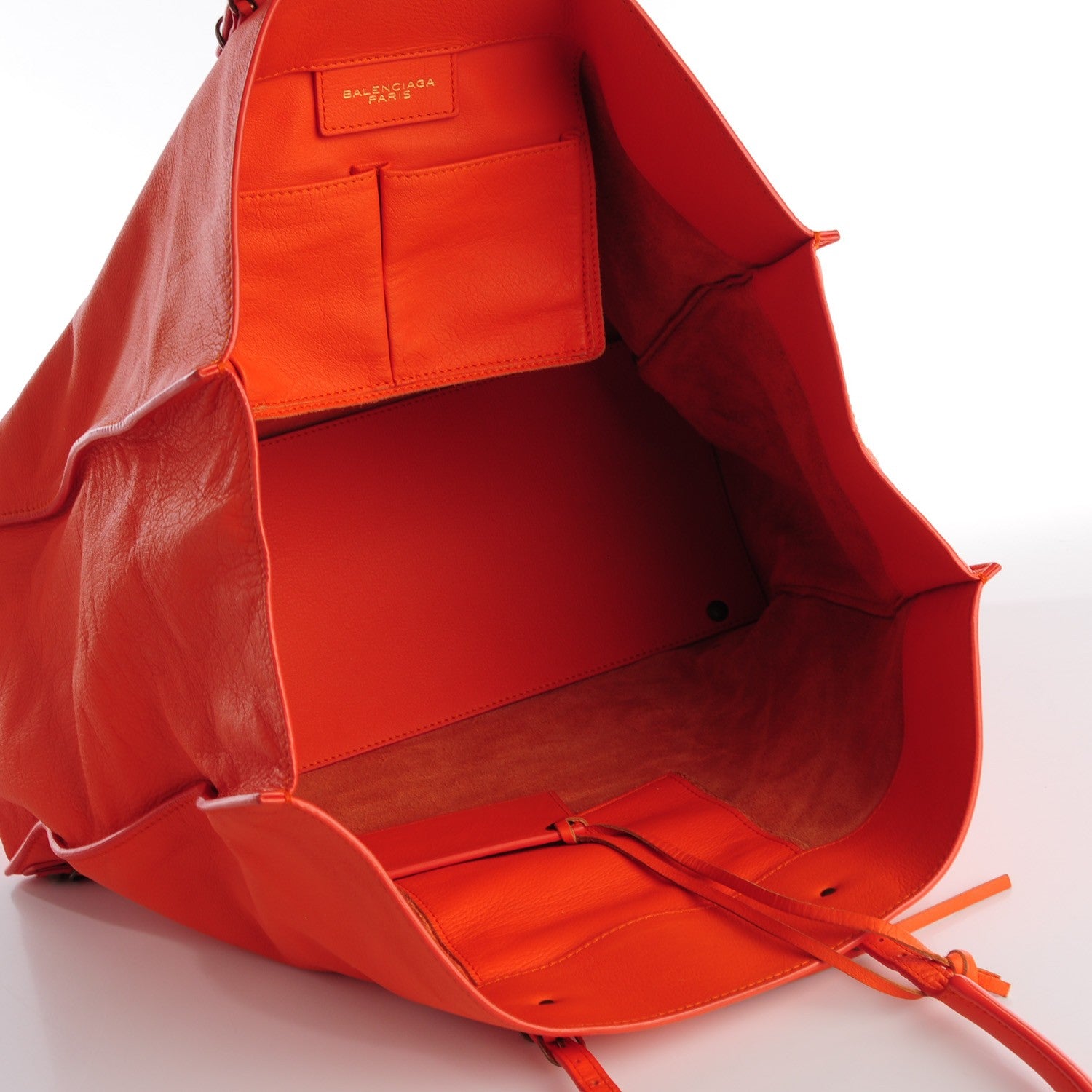 Balenciaga Veau Papier A4 Tote Tangerine 5 of 11