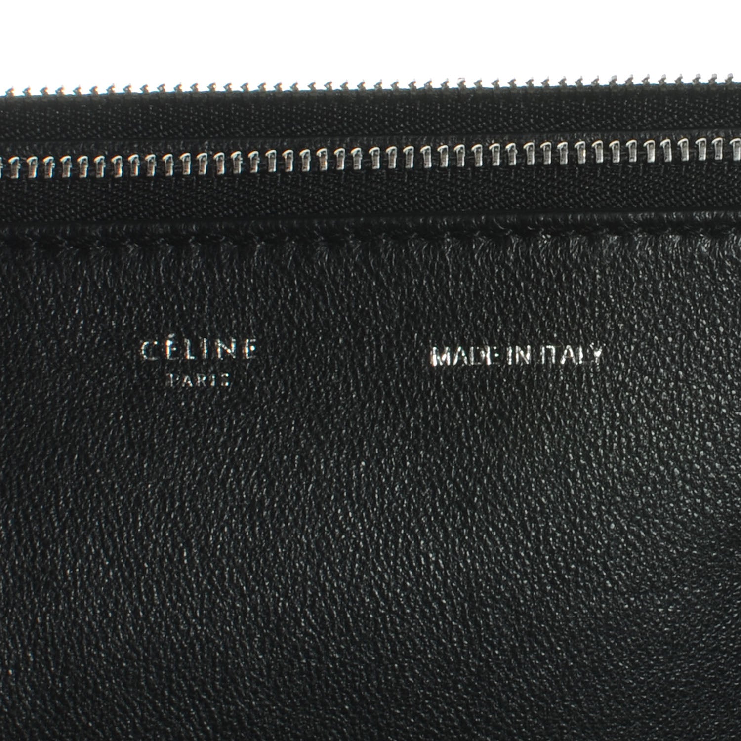 Celine Drummed Calfskin Suede Double Zip Trapeze Black 6 of 9