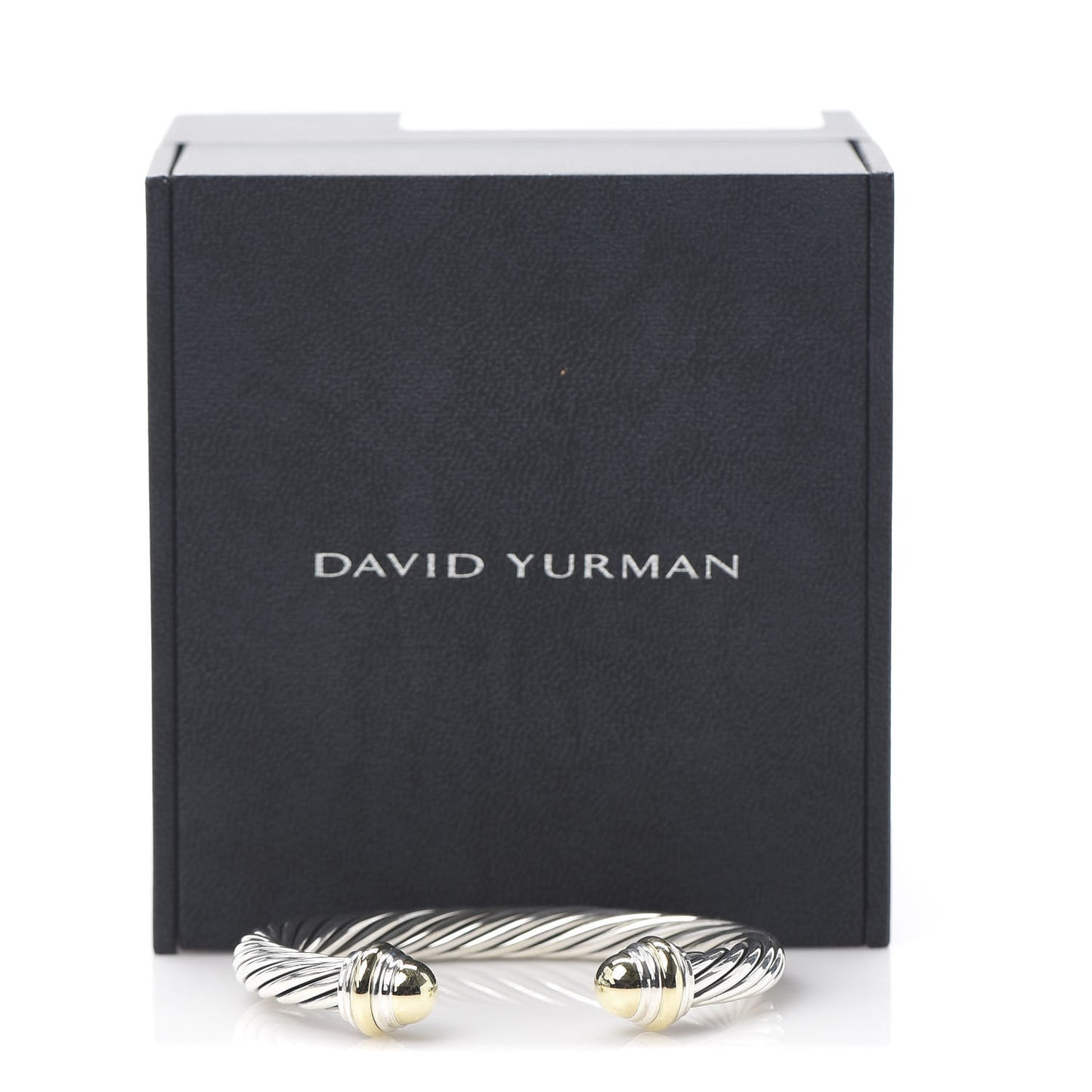 Sterling Silver 14K Yellow Gold 7mm Cable Classics Bracelet