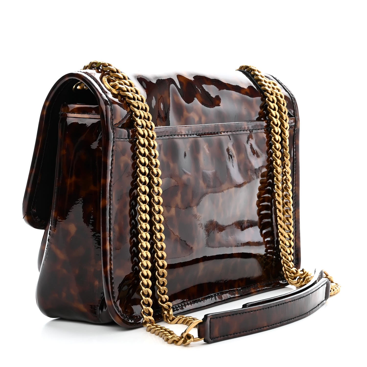 Saint Laurent Patent Monogram Baby Niki Chain Satchel Tortoiseshell 3 of 10