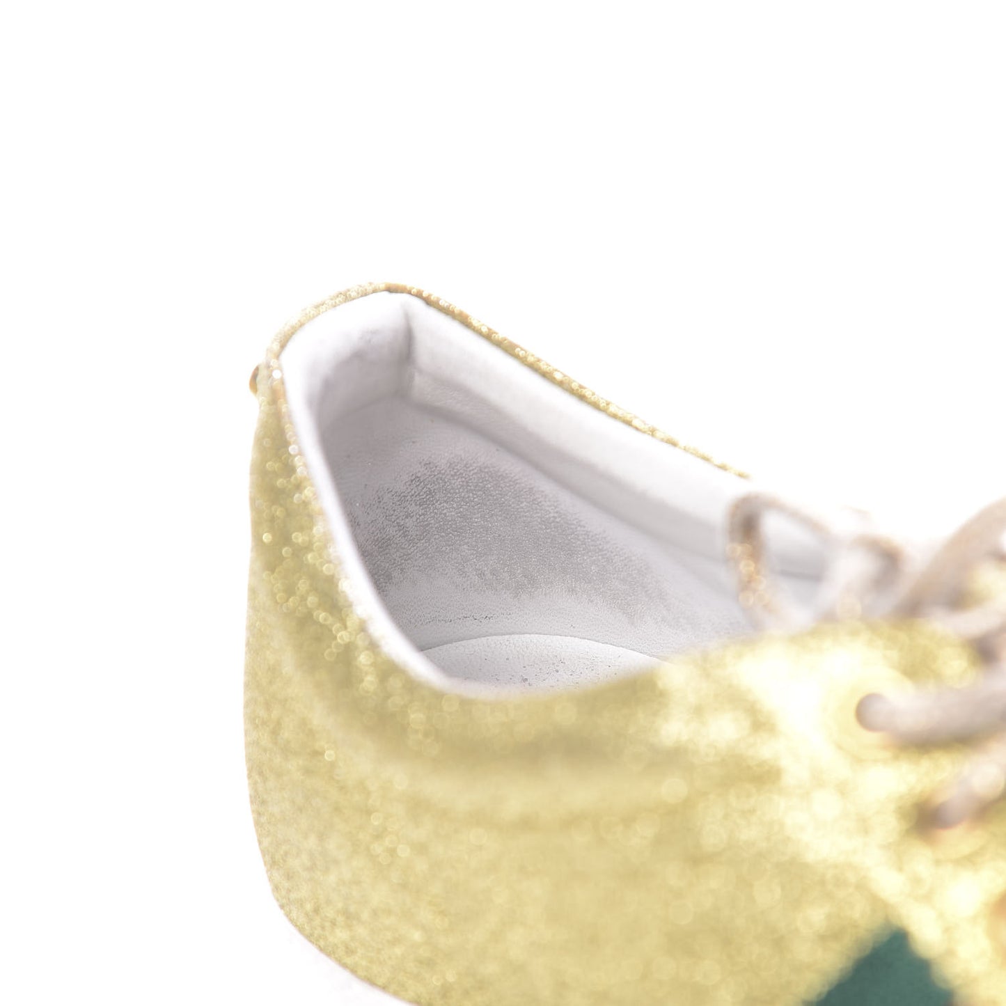Metallic Calfskin Studded Mens Bambi Web GG Sneakers 7.5 Gold