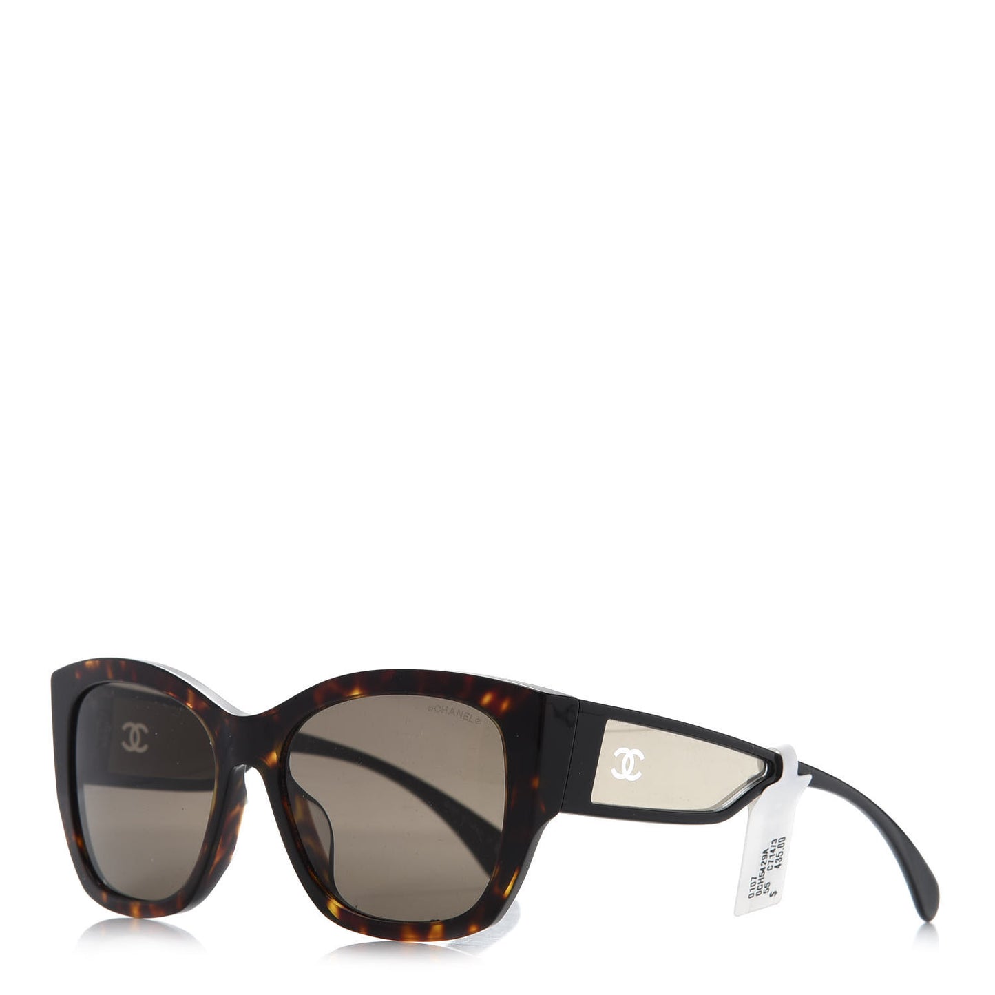 Acetate 18K White Gold Butterfly Sunglasses 5429 Dark Tortoise
