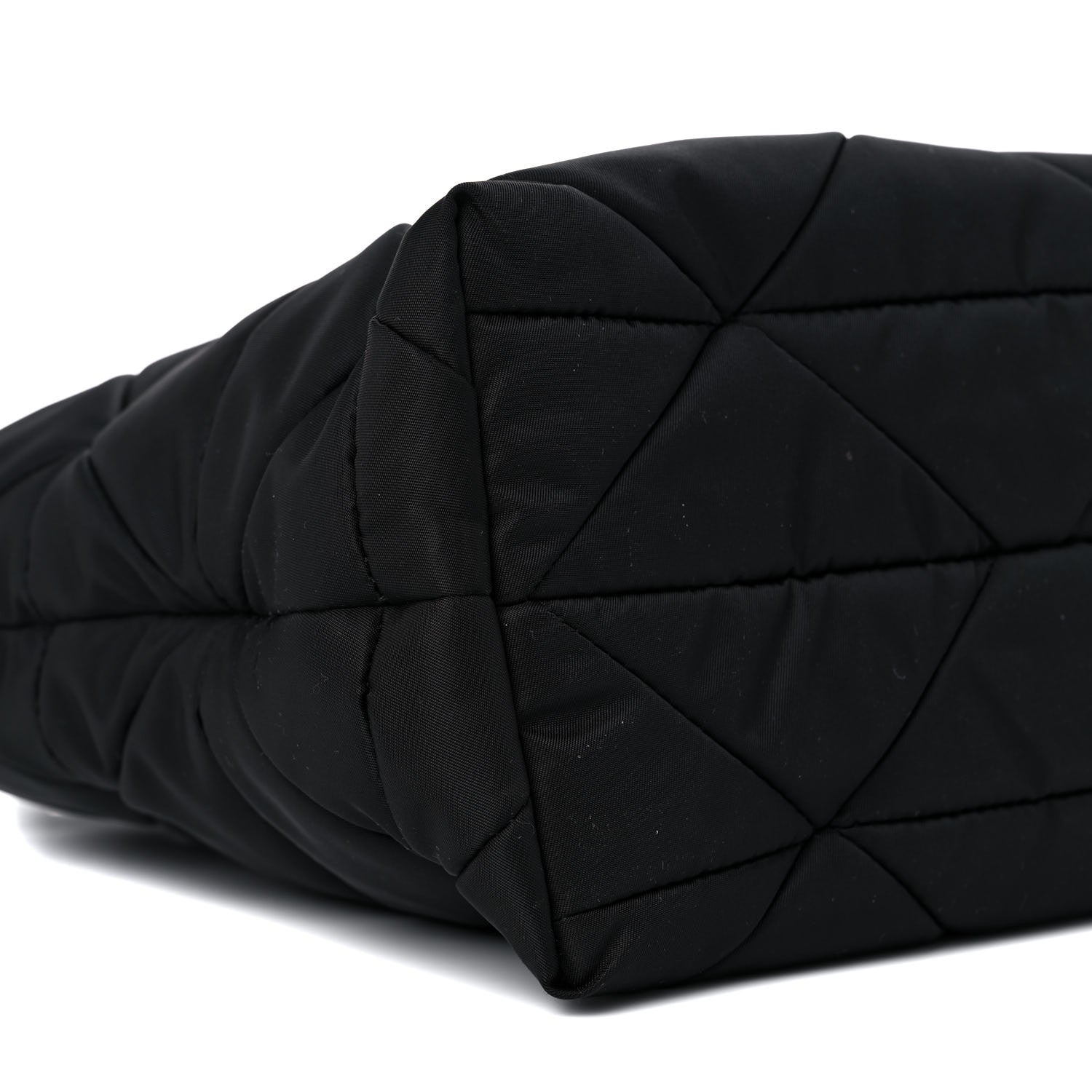 Prada Re-Nylon Nappa Triangle Quilted Padded Double Handled Zip Pocket Tote Black 9 of 10