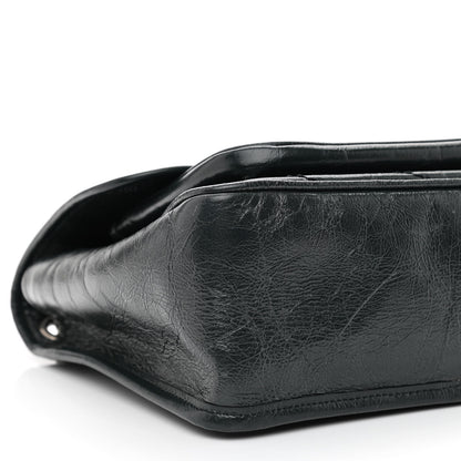 Saint Laurent Crinkled Calfskin Matelasse Monogram Medium Niki Chain Satchel Peacock Green 9 of 11