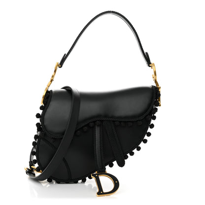 Christian Dior Calfskin Pom Pom Saddle Bag Black 1 of 10