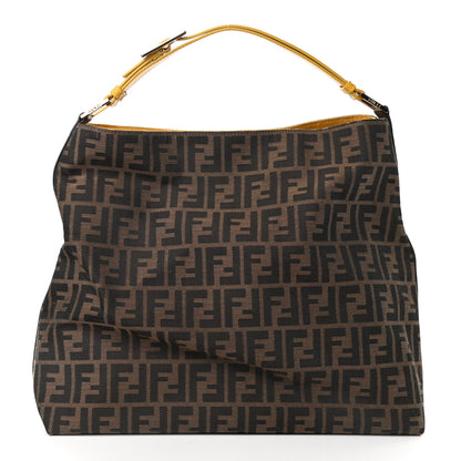 Fendi Zucca Vitello Large Hobo Tobacco Ocra Moro Black 1 of 9