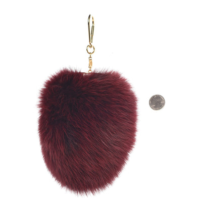 Louis Vuitton Fox Fur Fuzzy V Bag Charm Amarante 2 of 4