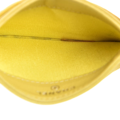 Chanel Goatskin Camellia Embossed Card Holder Yellow 5 of 12