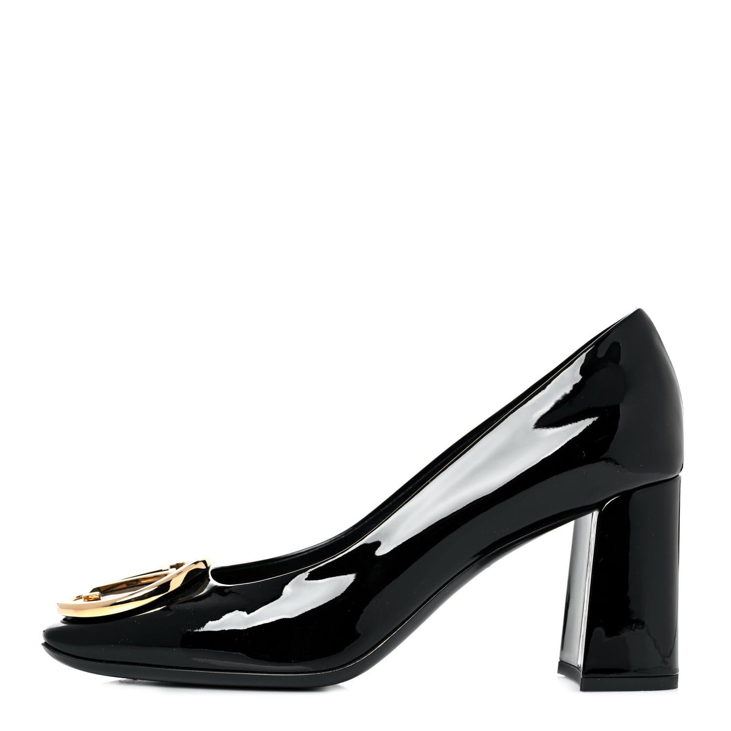 LOUIS VUITTON Patent Calfskin Madeleine Pumps 38 Black