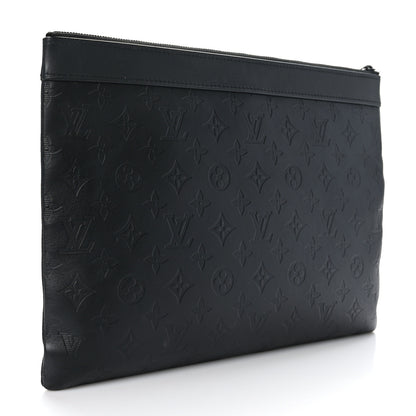 Louis Vuitton Calfskin Monogram Shadow Discovery Pochette Black 3 of 6