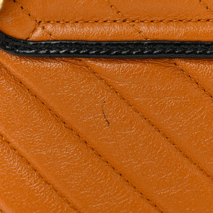 Gucci Vintage Effect Calfskin Matelasse Diagonal Small Torchon GG Marmont Shoulder Bag Cognac Black 11 of 11