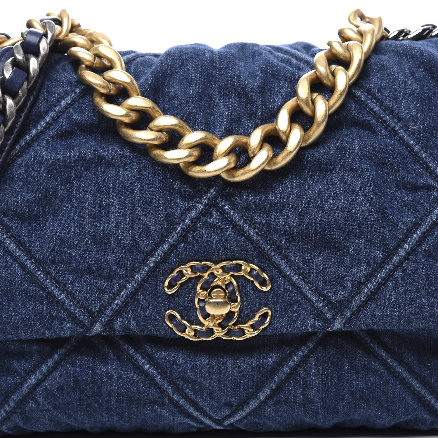 Chanel Denim Quilted Medium Chanel 19 Flap Blue 9 of 9