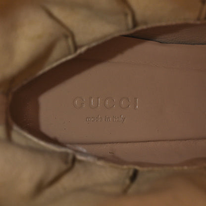 Gucci Monogram Malaga Kid Lisa Mid Heel Boots 41 Beige Ebony 8 of 13