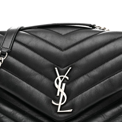 Saint Laurent Calfskin Y Quilted Monogram Medium Loulou Chain Satchel Black 8 of 11