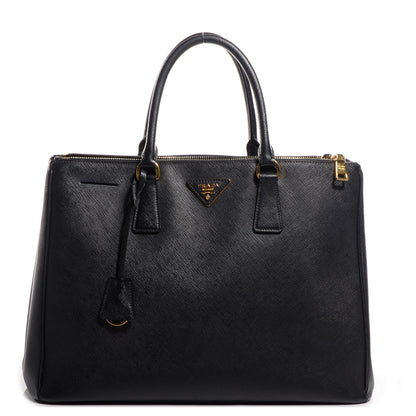 Prada Saffiano Lux Large Double Zip Tote Nero Black 1 of 11