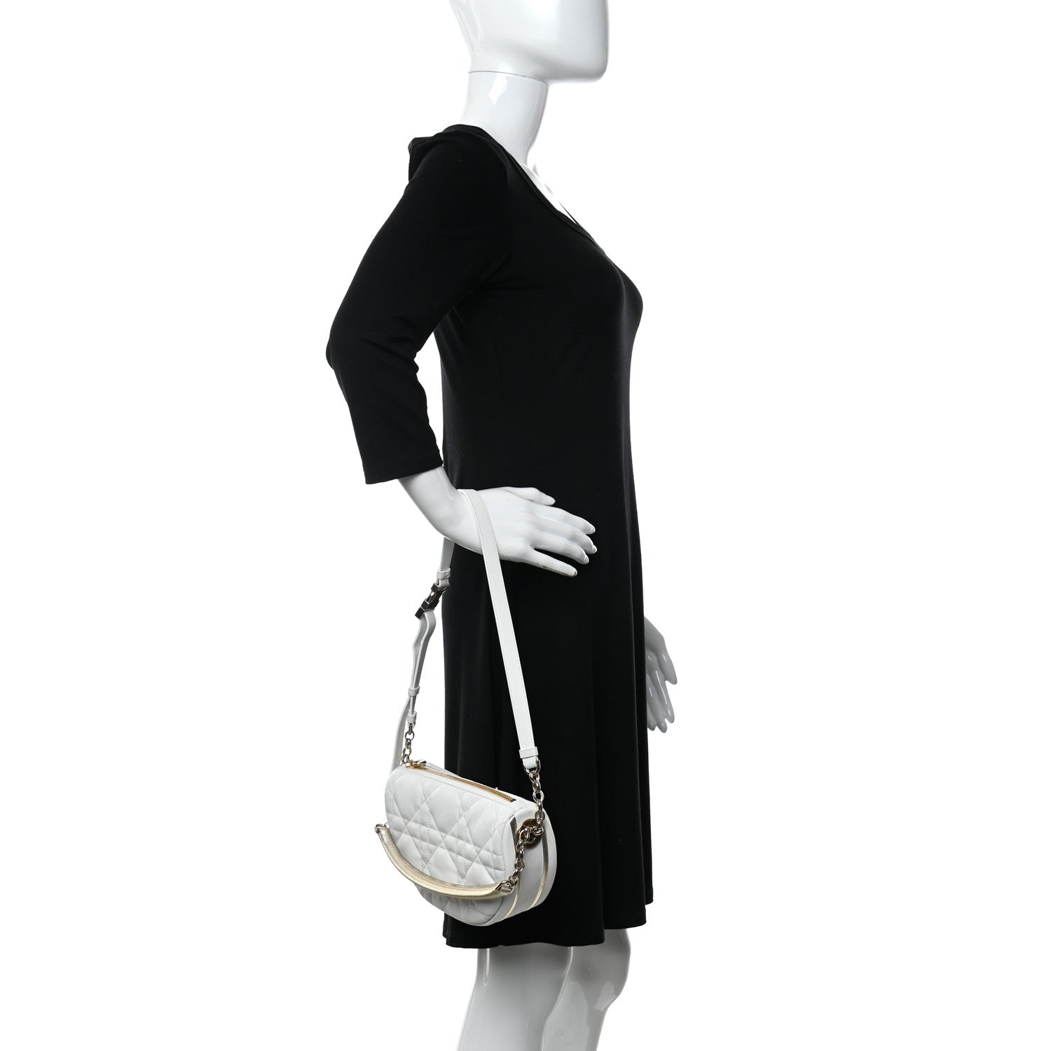 Christian Dior Lambskin Cannage Small Dior Vibe Hobo Bag Latte 2 of 12