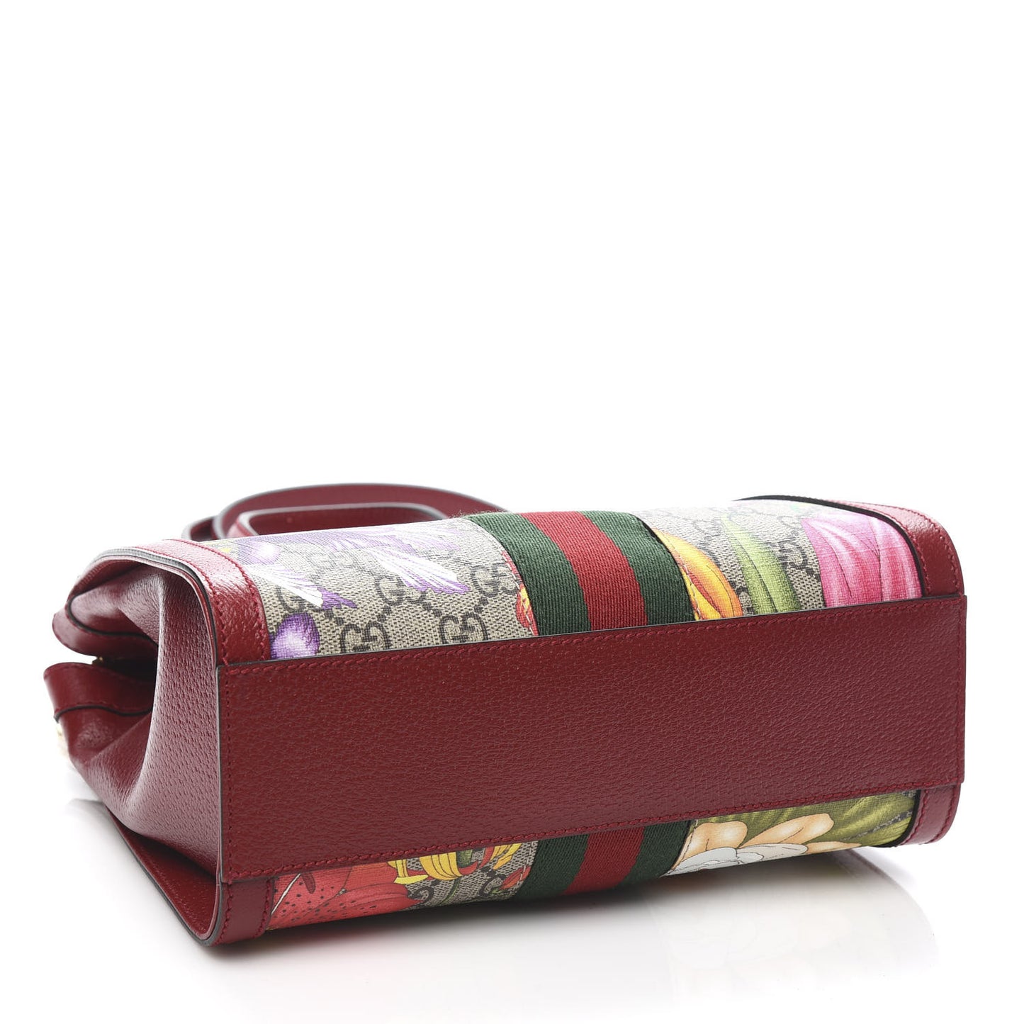GG Supreme Monogram Flora Web Small Ophidia Tote Bag Red