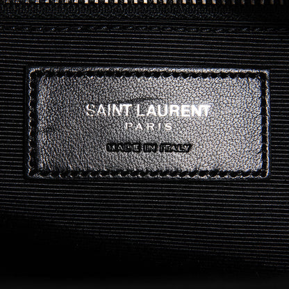 Saint Laurent Sheepskin Matelasse Chevron Large Classic Monogram Shopper Black 6 of 8