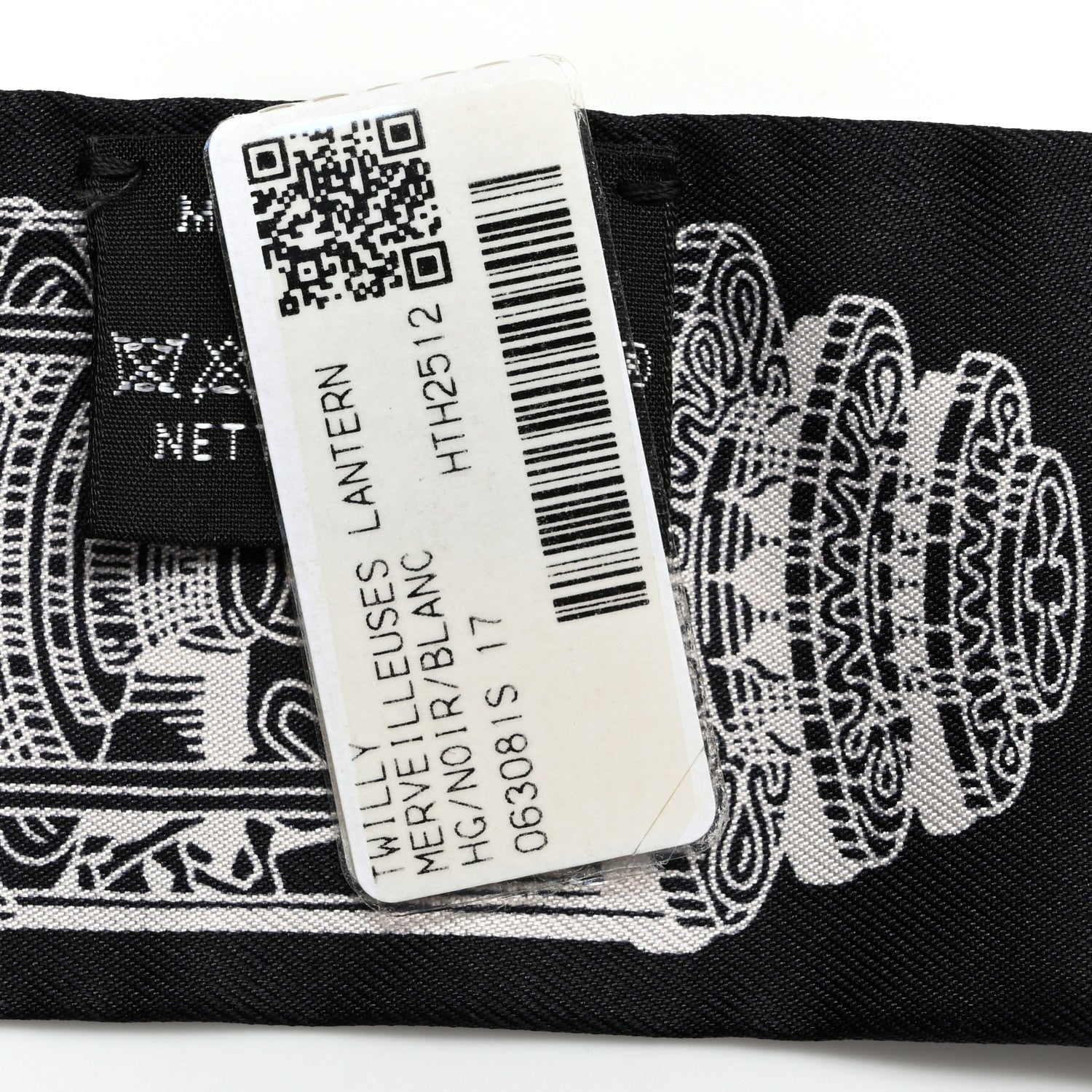 Hermes Silk Merveilleuses Lanternes Twilly Black White 3 of 4