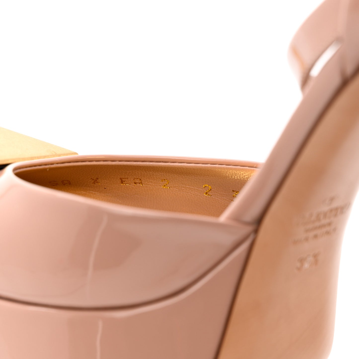 Patent One Stud Ankle Strap 30/120mm Platform Pumps 39.5 Rose Cannelle