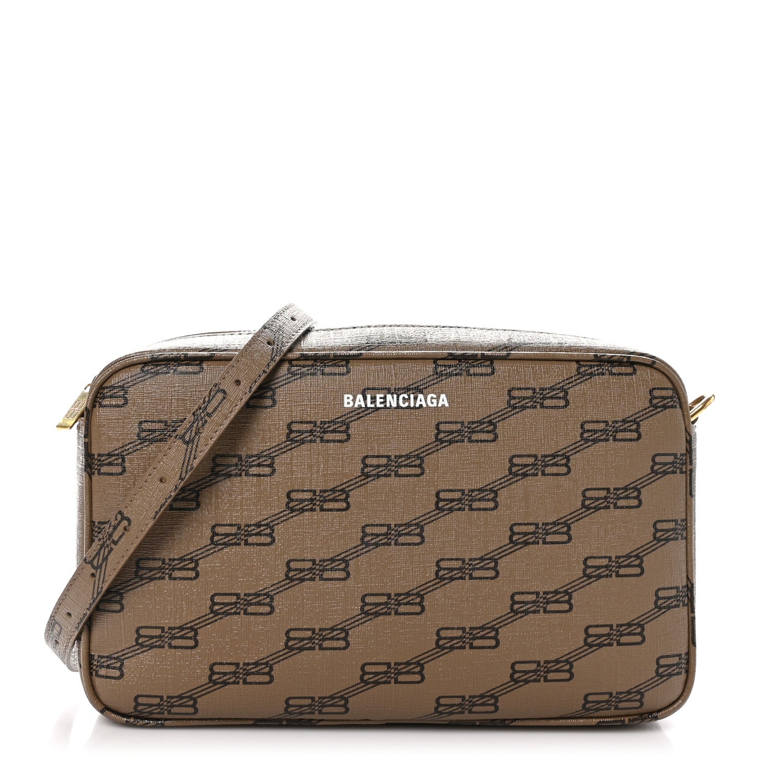 Balenciaga Coated Canvas BB Monogram Medium Signature Camera Bag Beige Brown 1 of 9