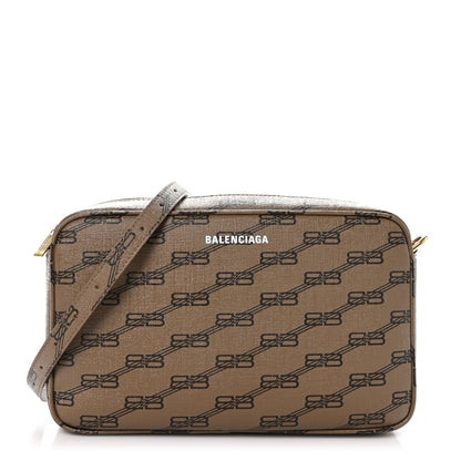 Balenciaga Coated Canvas BB Monogram Medium Signature Camera Bag Beige Brown 1 of 9
