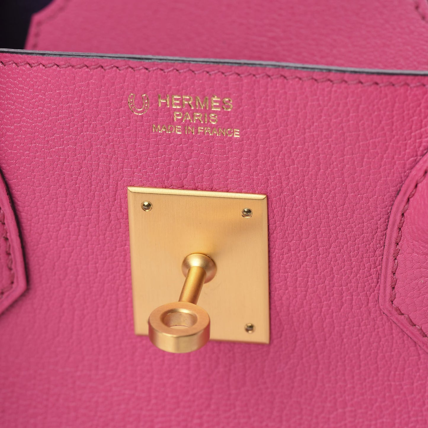 Chevre Mysore Horseshoe Birkin 30 Rose Tyrien Ultraviolet
