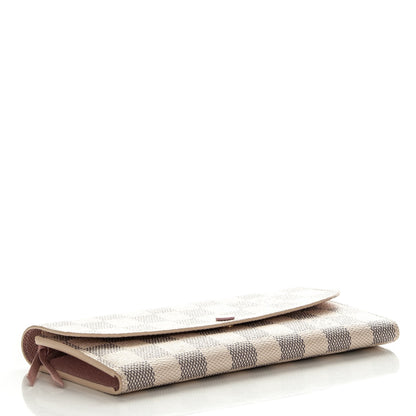Louis Vuitton Damier Azur Emilie Wallet Rose Ballerine 4 of 7