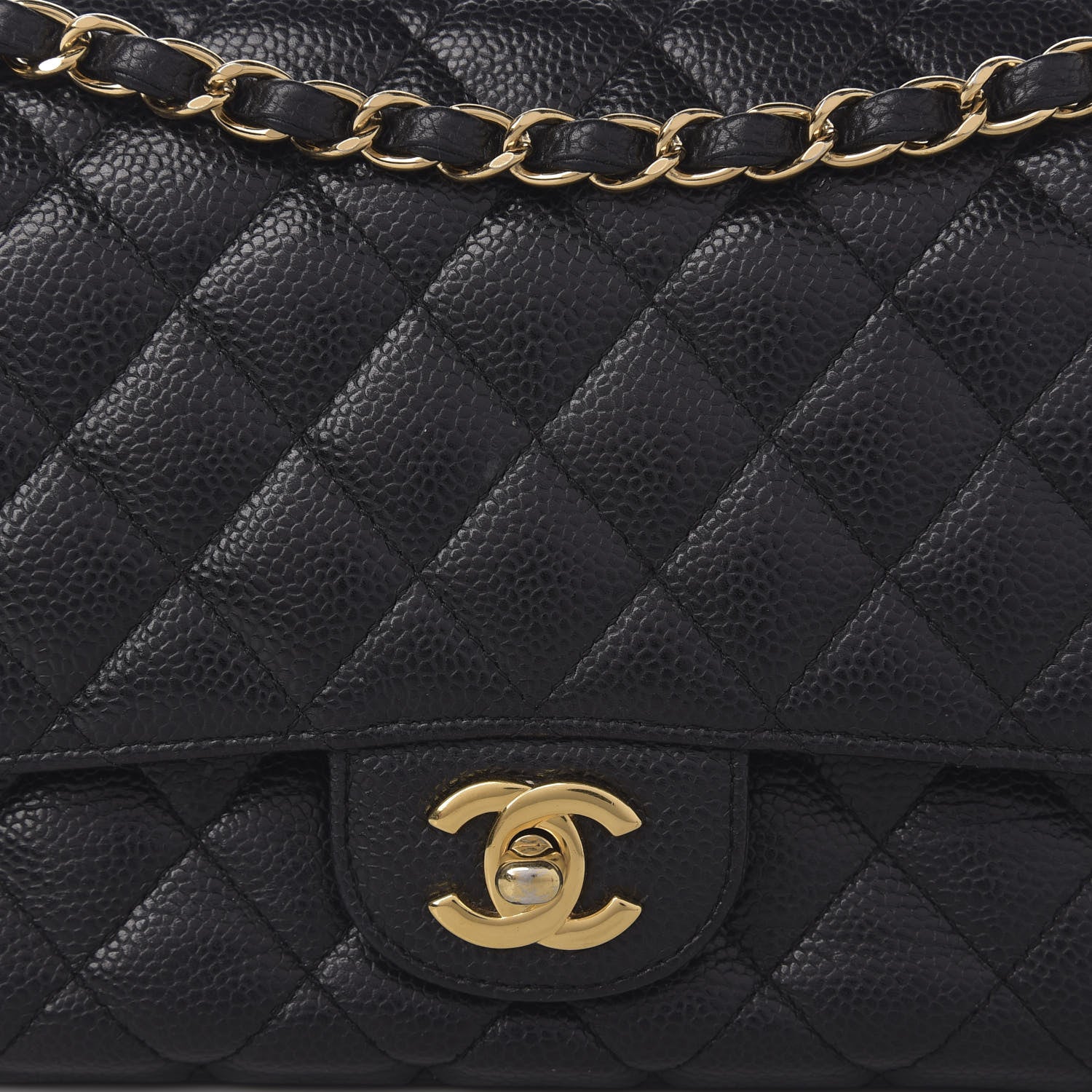 Chanel Caviar Quilted Medium Double Flap Black 12 of 13