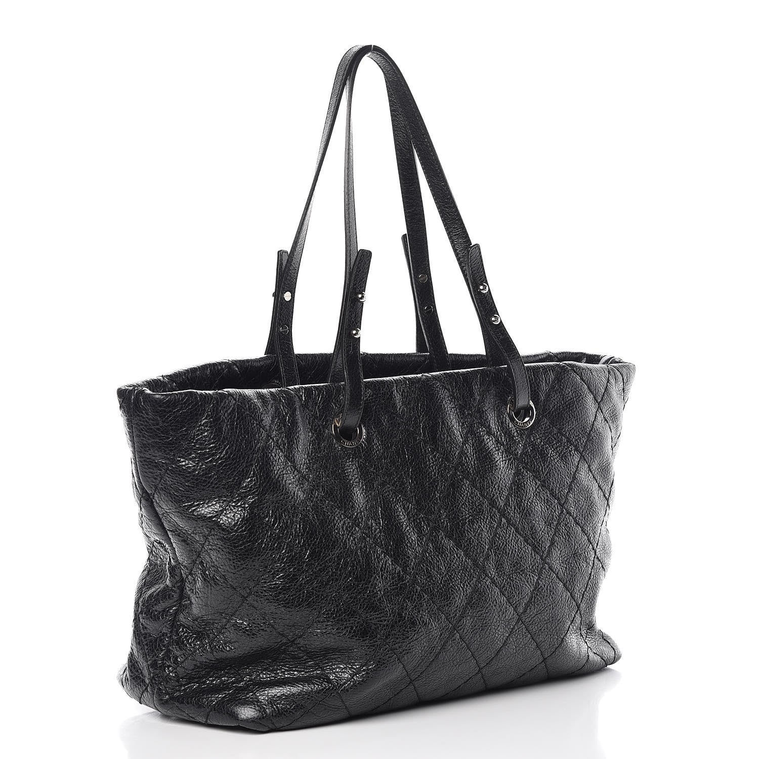 Chanel Glazed Calfskin Large On The Road Tote Black 4 of 12