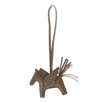 Hermes Milo Lambskin Grigri Rodeo Pegase Horse Bag Charm PM Etoupe 1 of 5