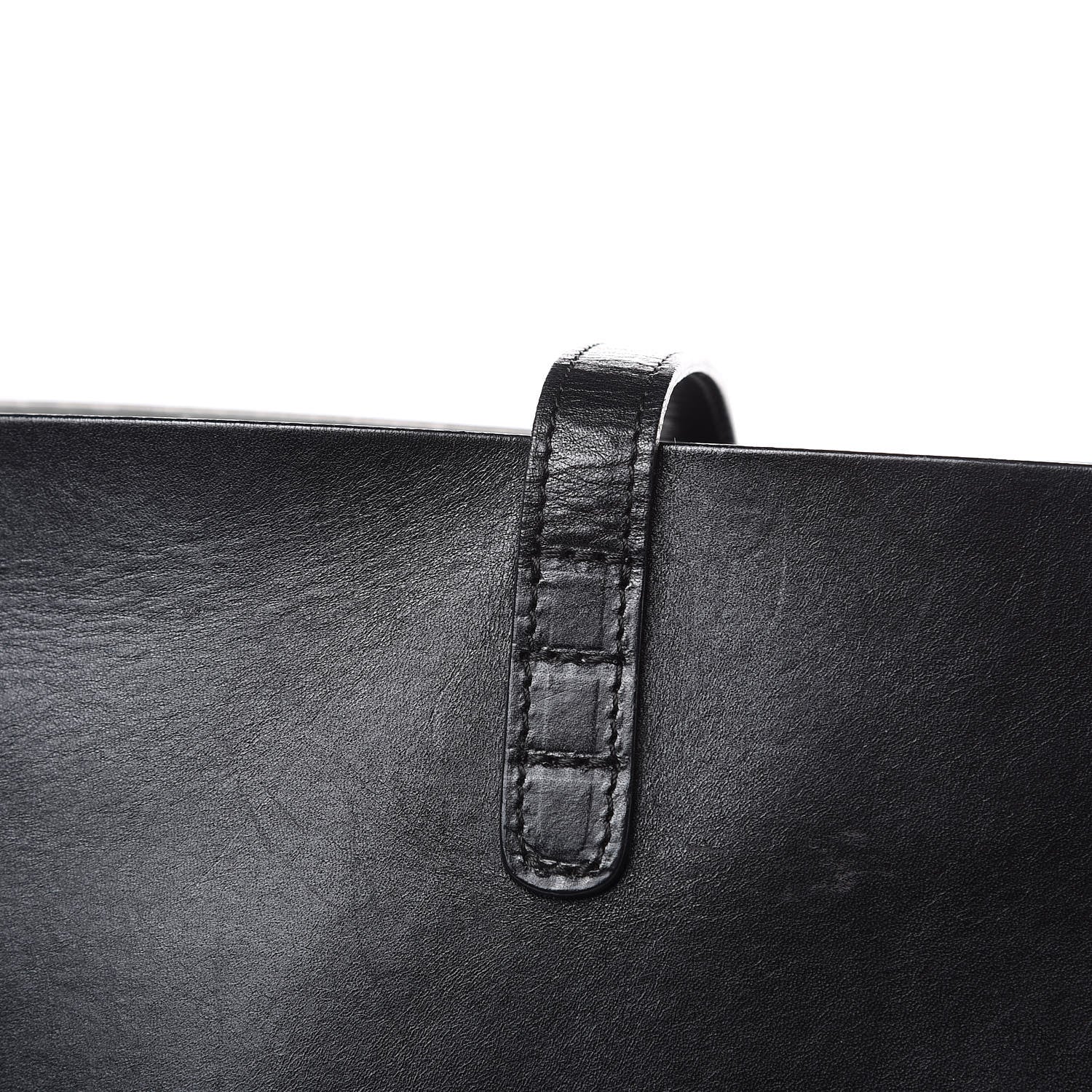 Mansur Gavriel Smooth Calfskin Large Shopping Tote Black Argento 17 of 22