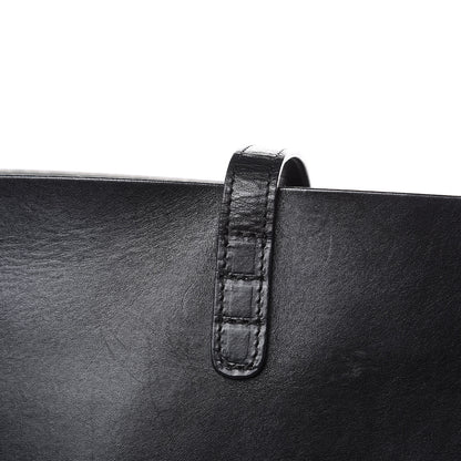Mansur Gavriel Smooth Calfskin Large Shopping Tote Black Argento 17 of 22