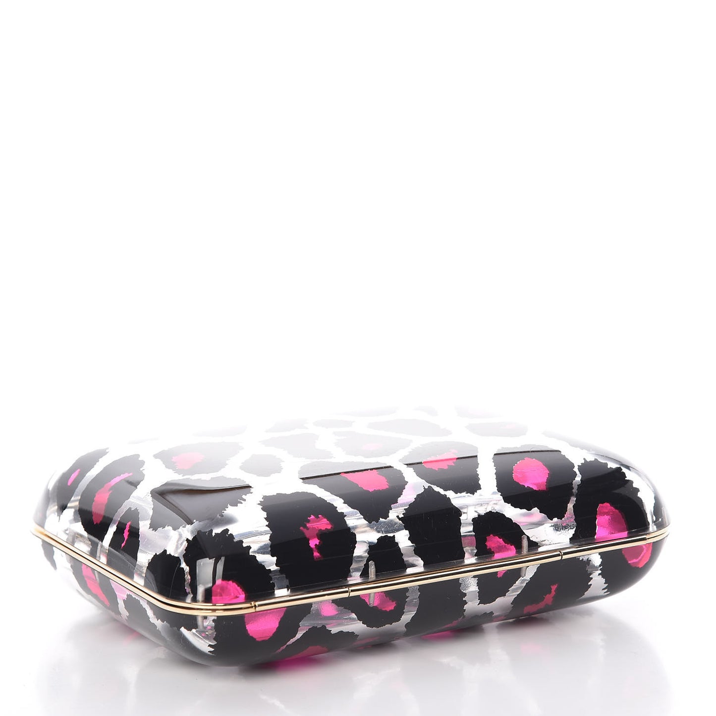 Plexiglass Leopard Print Clutch Pink