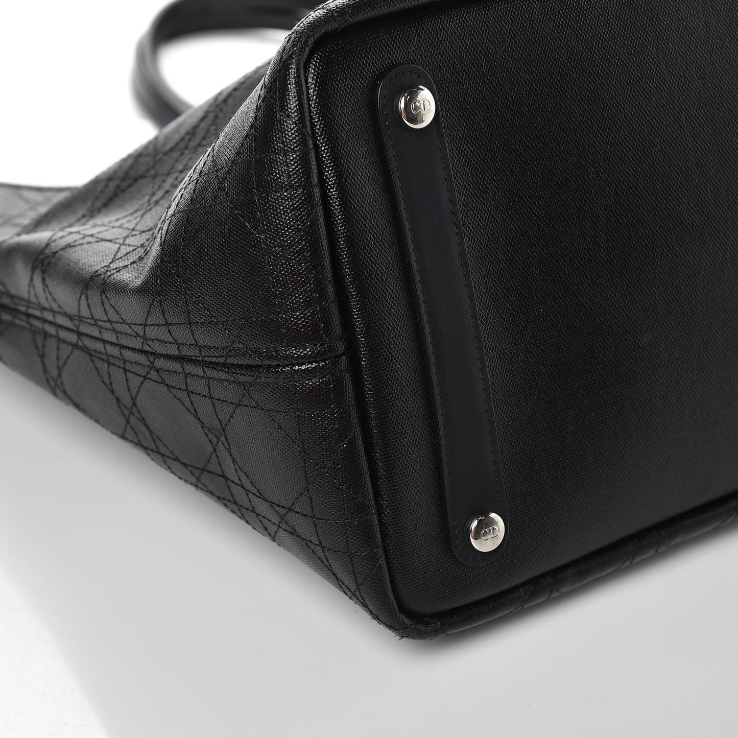 Coated Canvas Cannage Large Panarea Tote Black