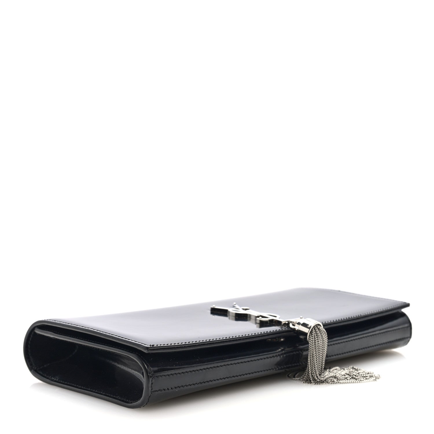 Saint Laurent Patent Cassandre Tassel Clutch Black 4 of 9