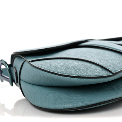 Christian Dior Grained Calfskin Saddle Bag Azure Blue 7 of 8