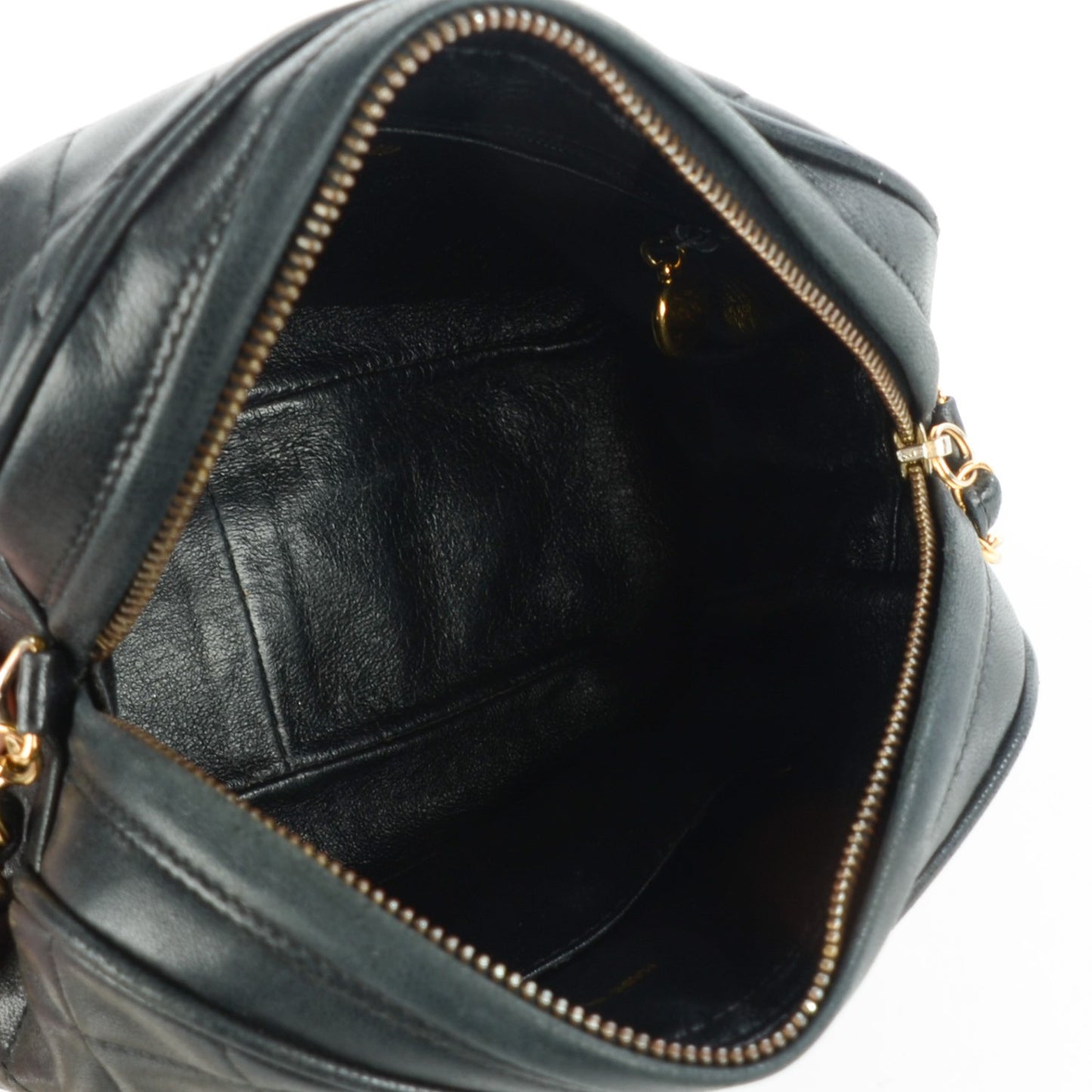 Lambskin Quilted Shoulder Bag Black