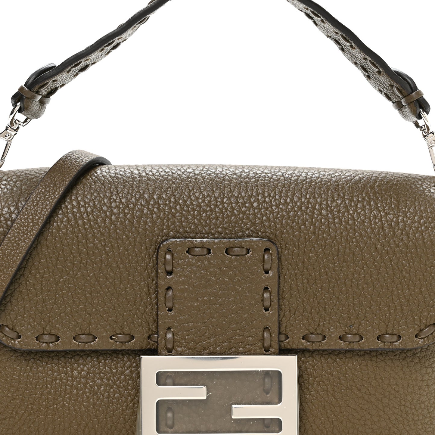 Cuoio Roma Sellerissima Nappa Sintetica Tape Stitch Mini Baguette Wood