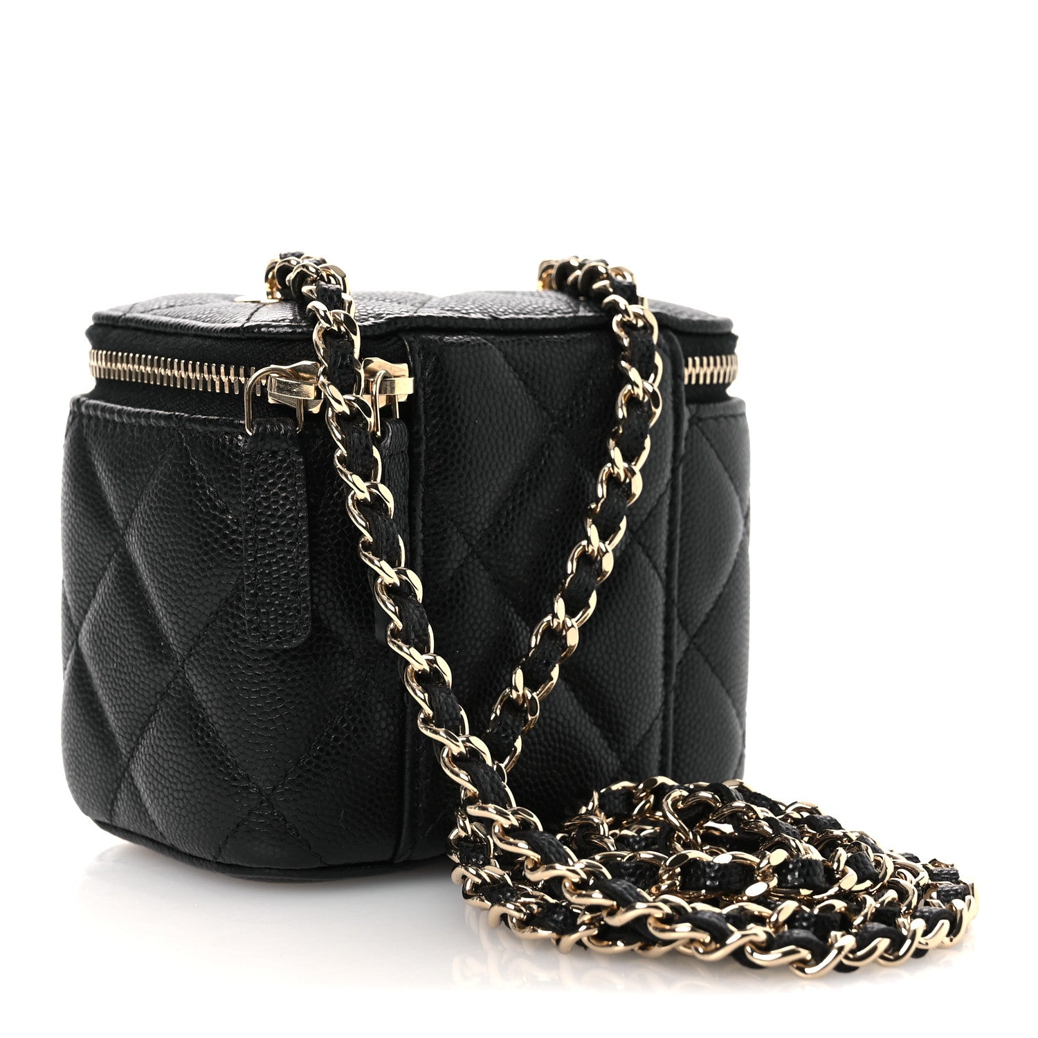 Chanel Caviar Quilted Mini Vanity Case With Chain Black 3 of 11