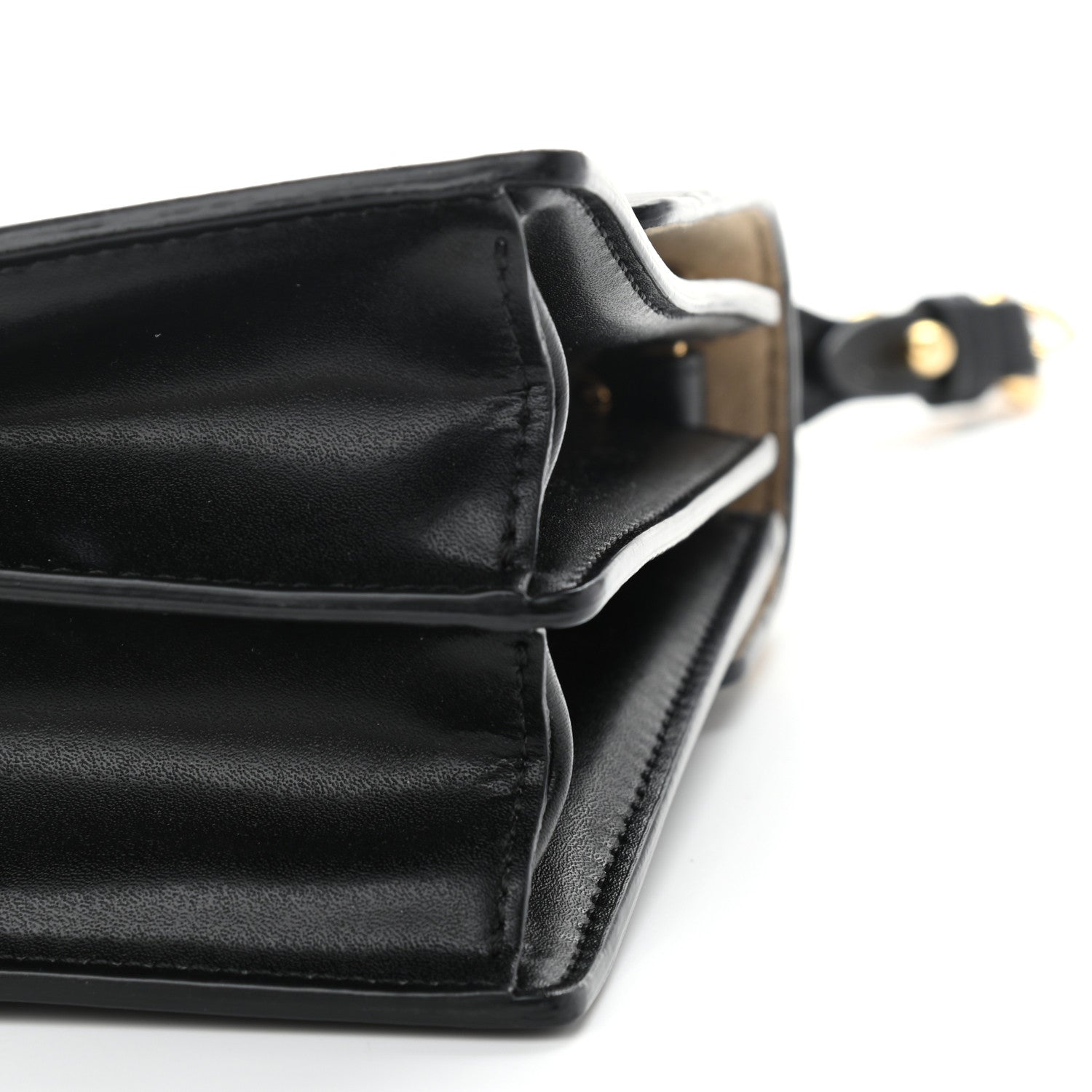Fendi Vitello Liberty Bi-Color FF 1974 Embossed Small Kan I Shoulder Bag Black Maya 11 of 12