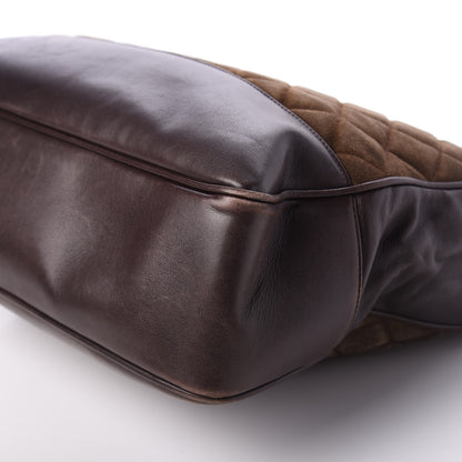Chanel Suede Quilted Tote Bag Brown 7 of 17